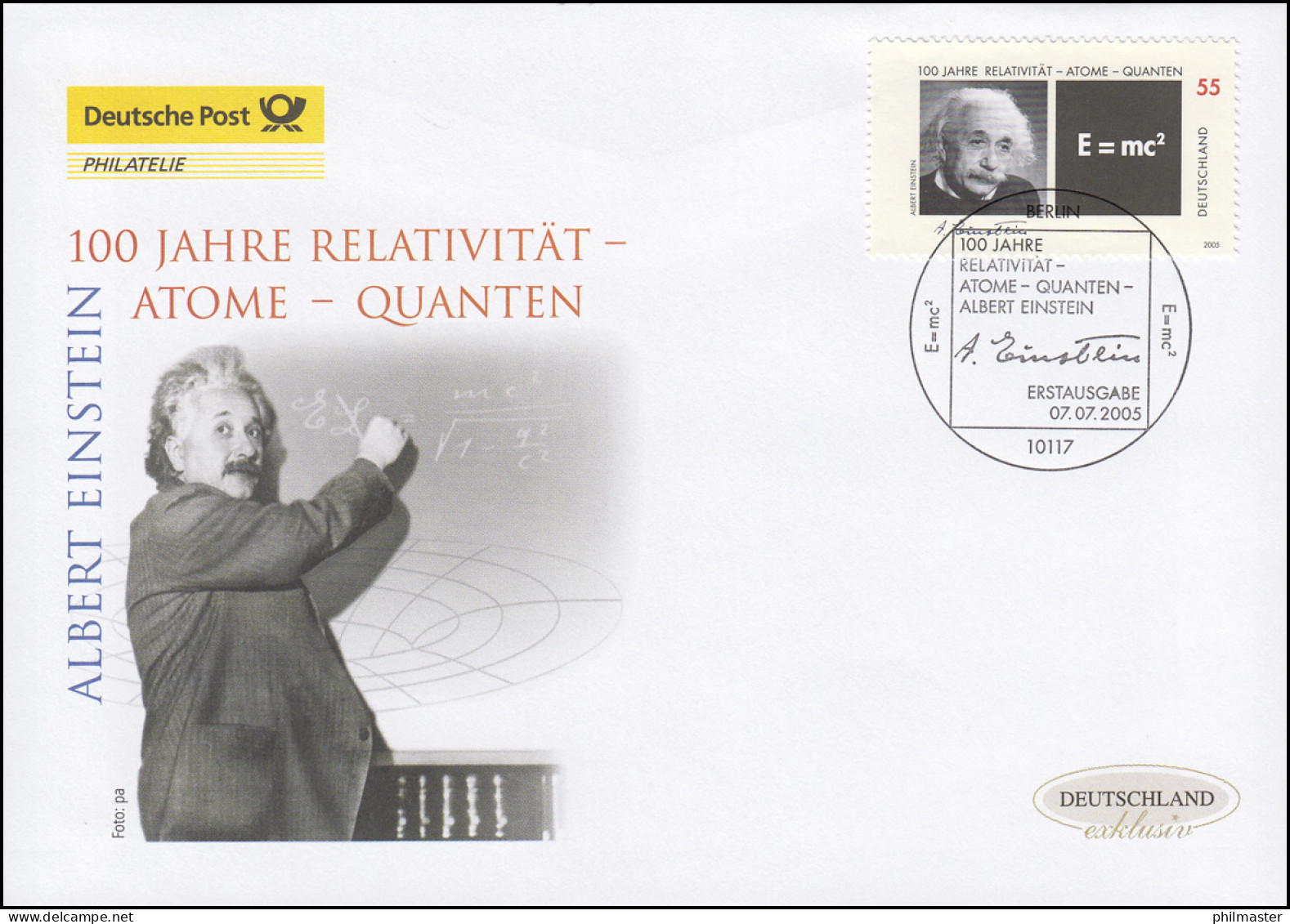 2475 Relativitätstheorie Von Albert Einstein, Schmuck-FDC Deutschland Exklusiv - Cartas & Documentos