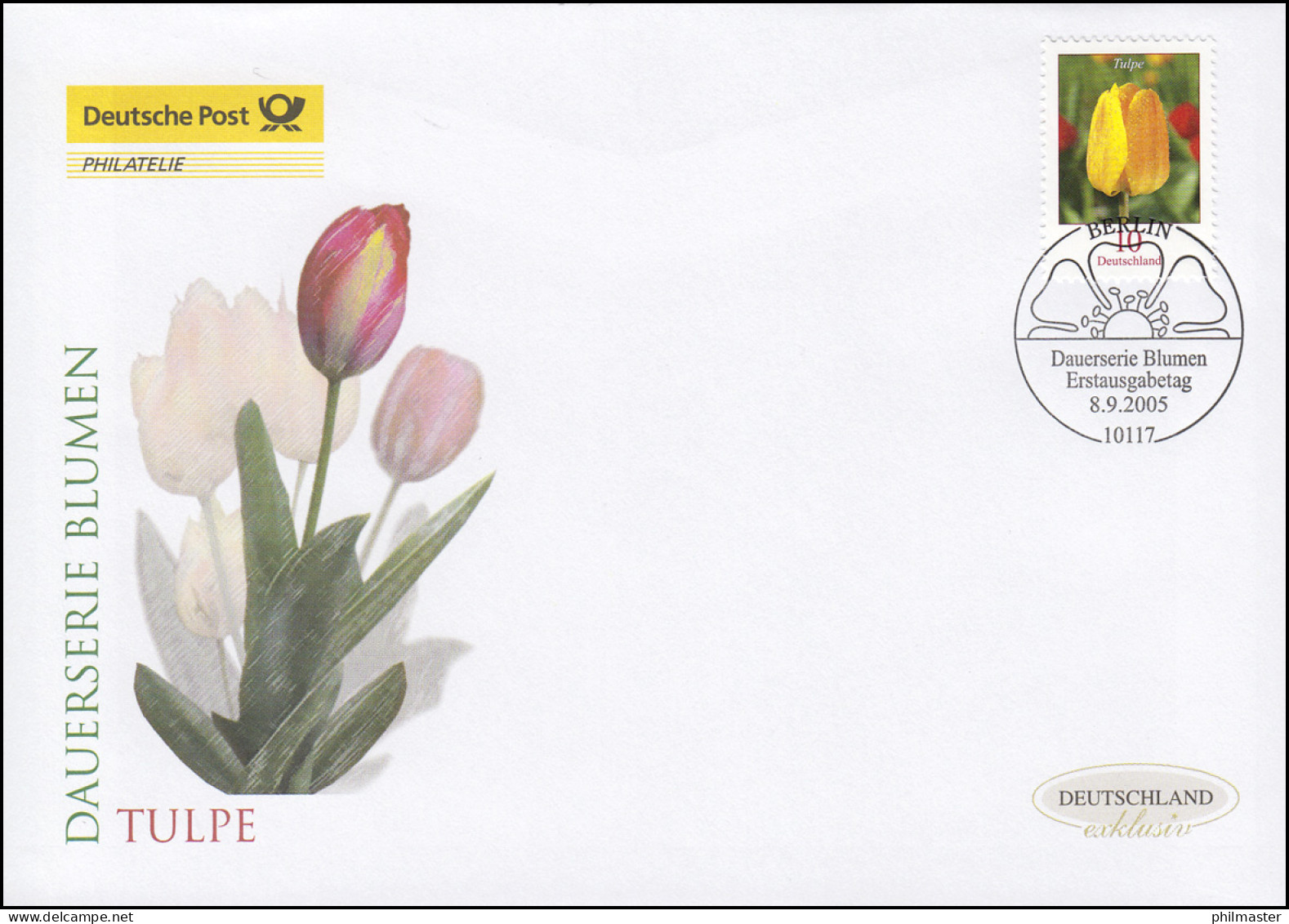 2484A Blume Tulpe 10 Cent, Schmuck-FDC Deutschland Exklusiv - Covers & Documents