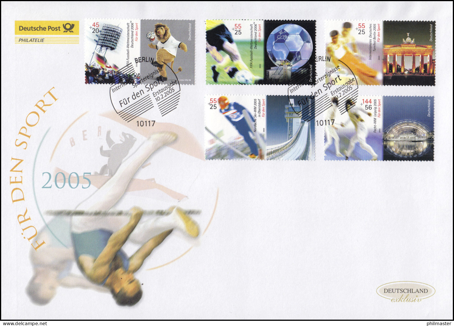 2439-2443 Sporthilfe 2005, 5 Werte, Satz Auf Schmuck-FDC Deutschland Exklusiv - Covers & Documents