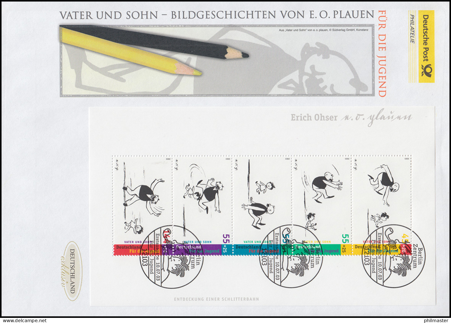 Block 63 Vater-und-Sohn-Geschichten, Block Auf Schmuck-FDC Deutschland Exklusiv - Lettres & Documents