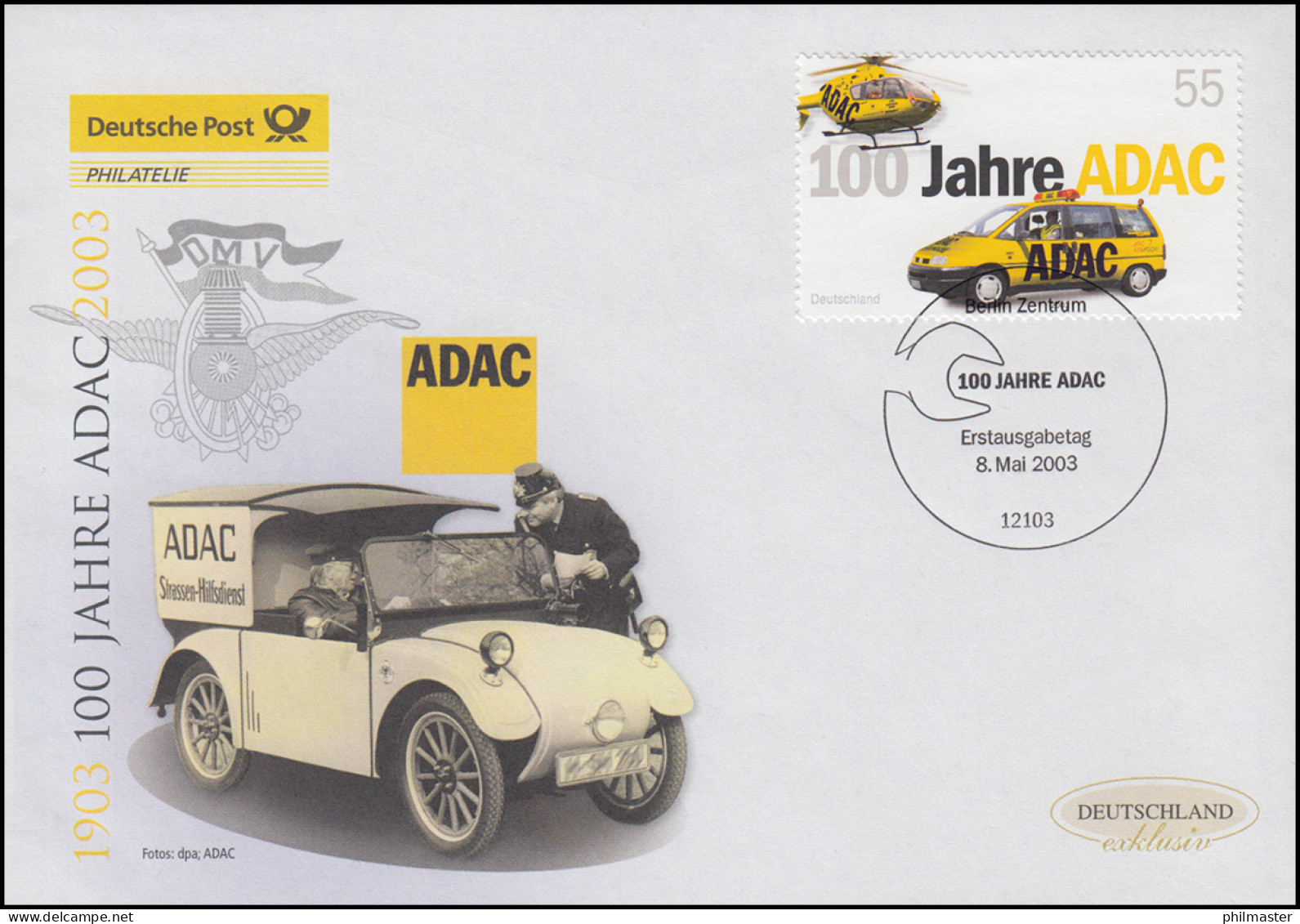 2340 Allgemeiner Deutscher Automobilclub ADAC, Schmuck-FDC Deutschland Exklusiv - Storia Postale