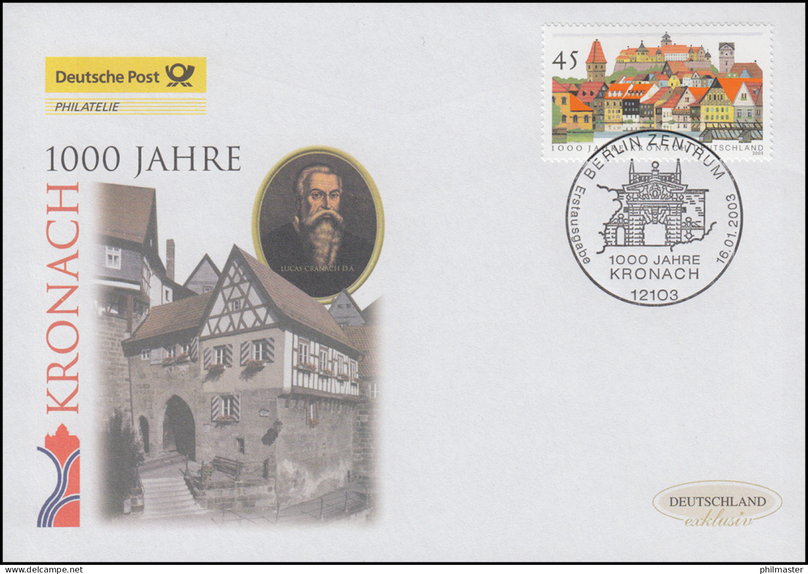 2309 Jubiläum 100 Jahre Kronach, Schmuck-FDC Deutschland Exklusiv - Lettres & Documents