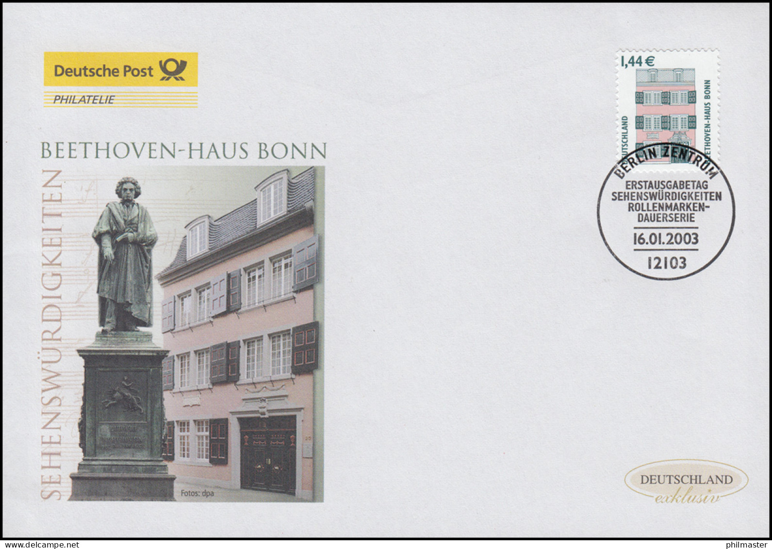 2306 SWK Beethoven-Haus Bonn, Schmuck-FDC Deutschland Exklusiv - Storia Postale