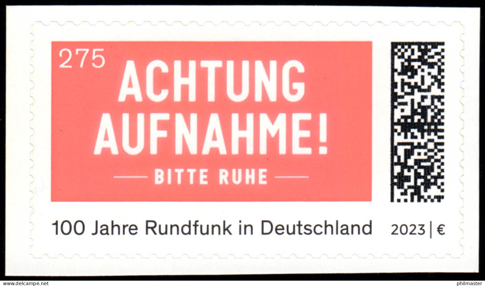 3792 Rundfunk In Deutschland Achtung Aufnahme! - Selbstklebend, ** - Ongebruikt