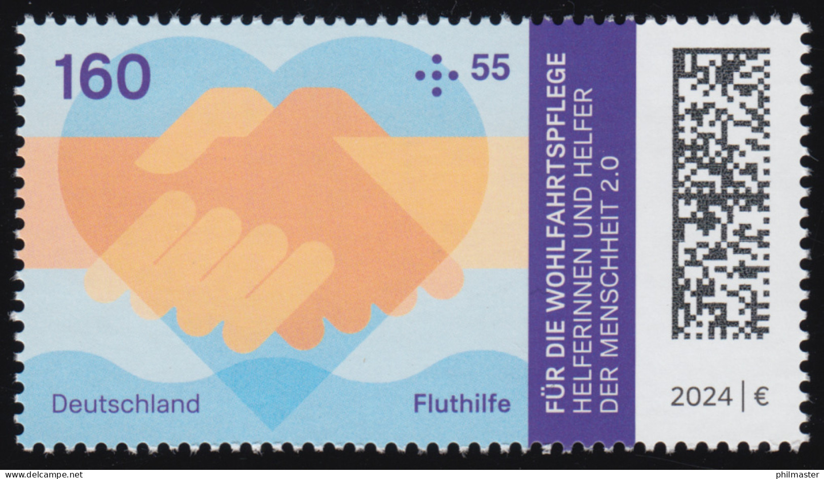 3813 Wohlfahrt Helfer 160+55 Fluthilfe, Postfrisch **/MNH - Unused Stamps