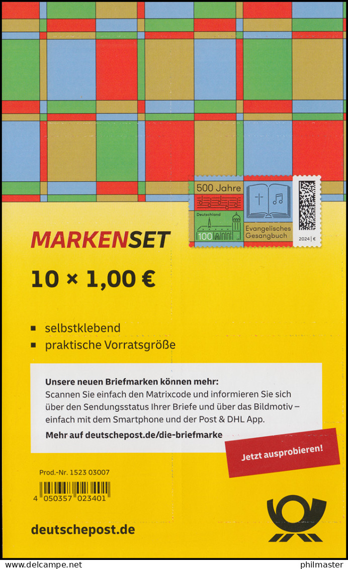 FB 133 Evangelisches Gesangbuch, Folienblatt 10x3810, Postfrisch **/MNH - 2011-2020