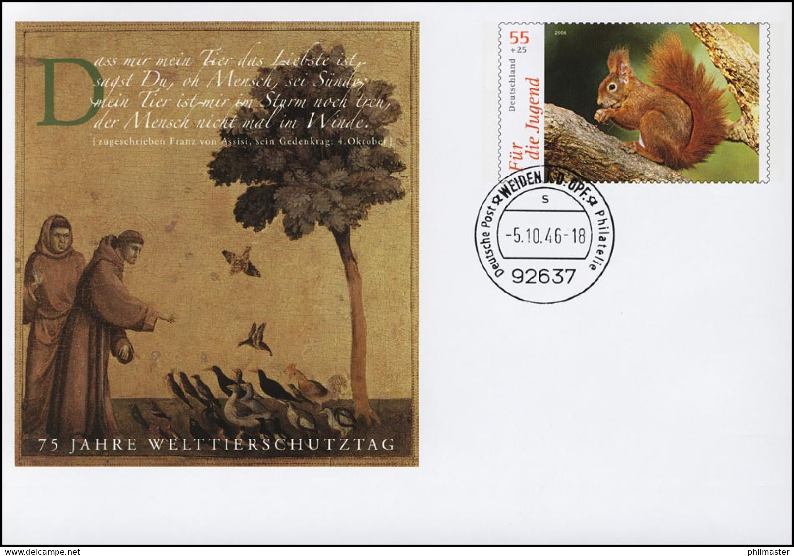 USo 121 Welttierschutztag Eichhörnchen 2006, VS-O Weiden - Enveloppes - Neuves