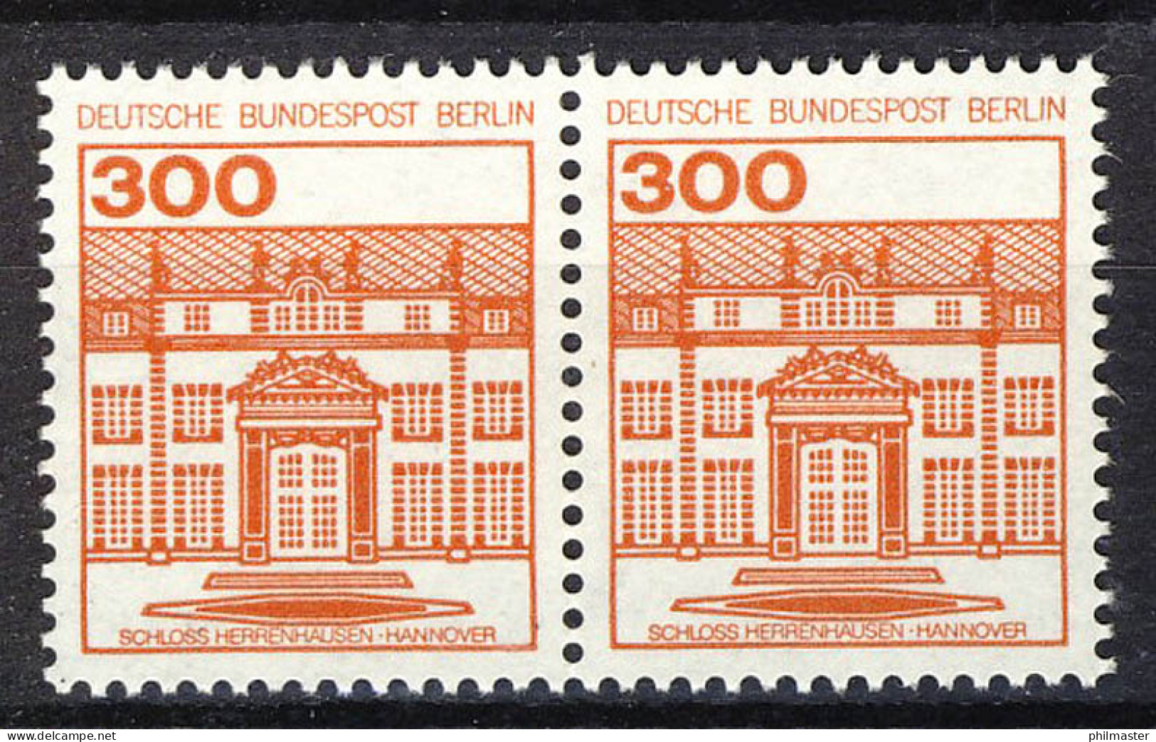 677 Burgen U.Schl. 300 Pf Waag. Paar ** Postfrisch - Unused Stamps