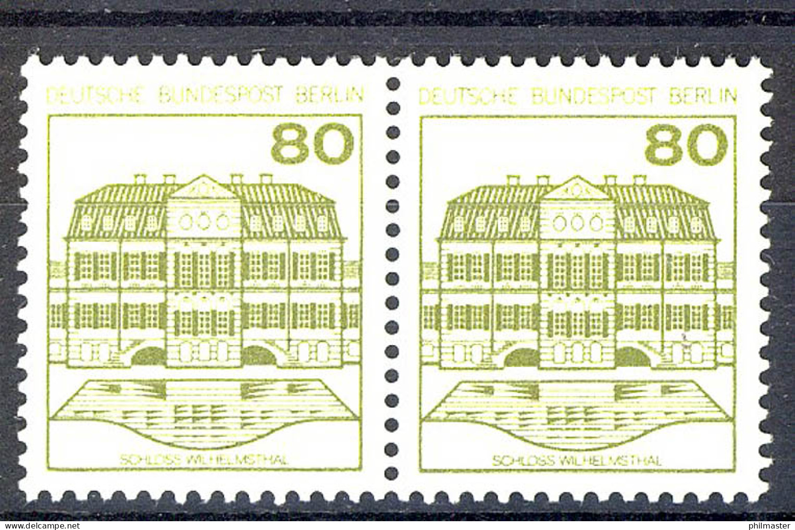 674 Burgen U.Schl. 80 Pf Waag. Paar ** Postfrisch - Unused Stamps