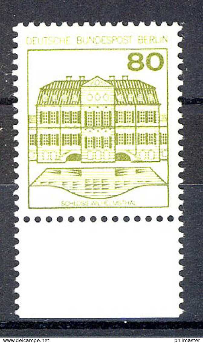 674 Burgen U.Schl. 80 Pf Unterrand ** Postfrisch - Unused Stamps