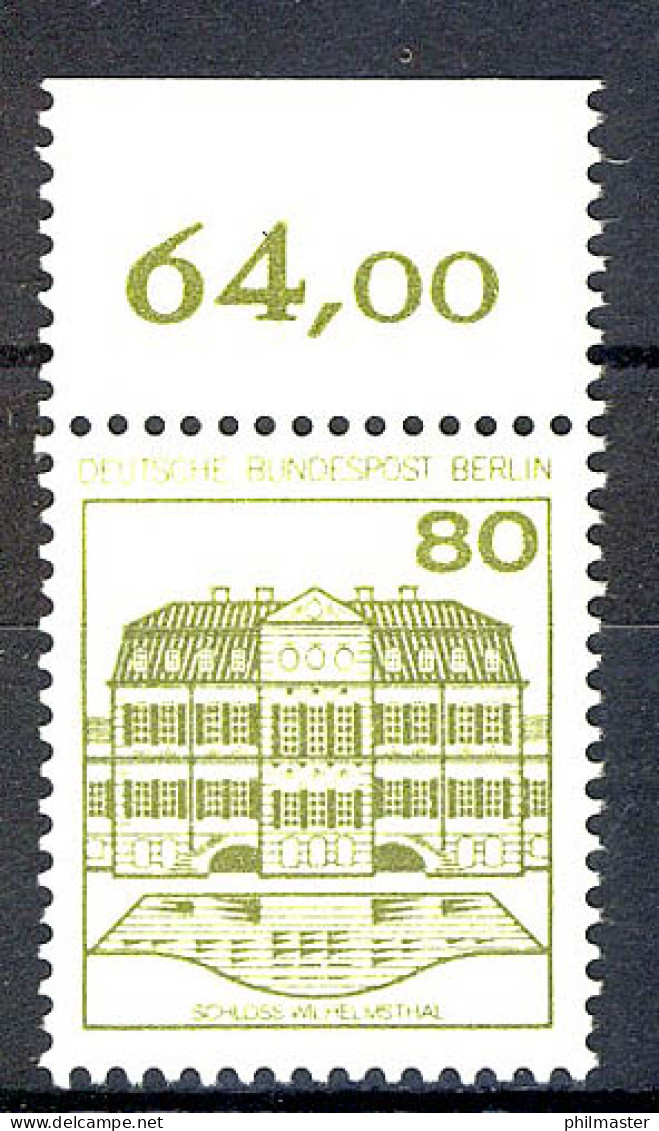 674 Burgen U.Schl. 80 Pf Oberrand ** Postfrisch - Unused Stamps