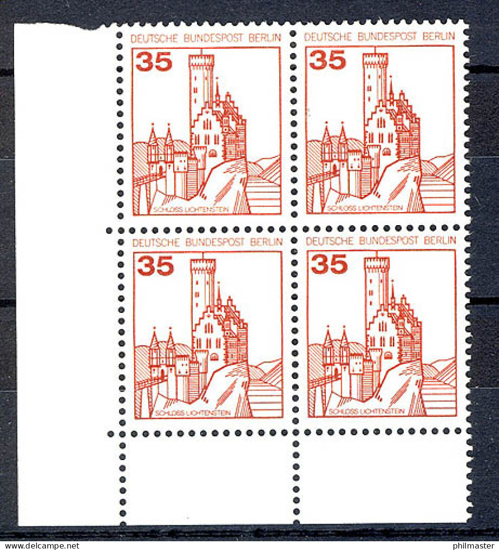 673 Burgen U.Schl. 35 Pf Eck-Vbl. Ul ** Postfrisch - Unused Stamps