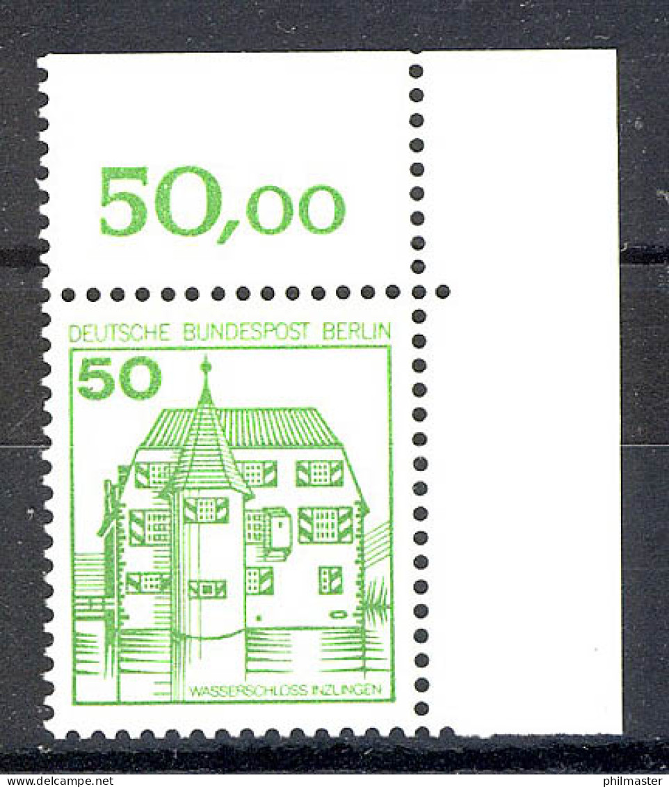 615 Burgen U.Schl. 50 Pf Ecke Or ** Postfrisch - Unused Stamps