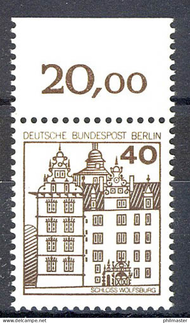 614 Burgen U.Schl. 40 Pf Oberrand ** Postfrisch - Nuevos