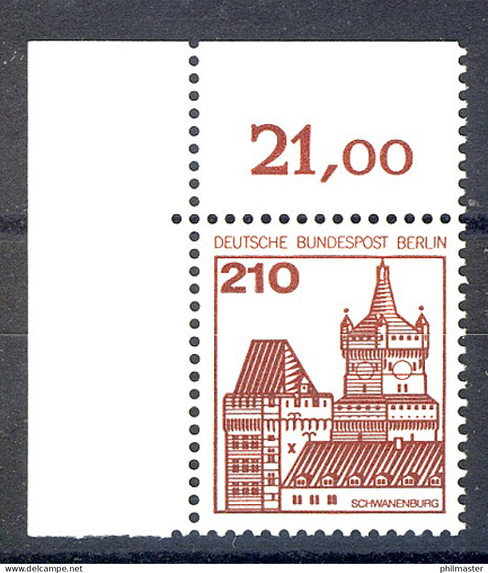 589 Burgen U.Schl. 210 Pf Ecke Ol ** Postfrisch - Nuovi