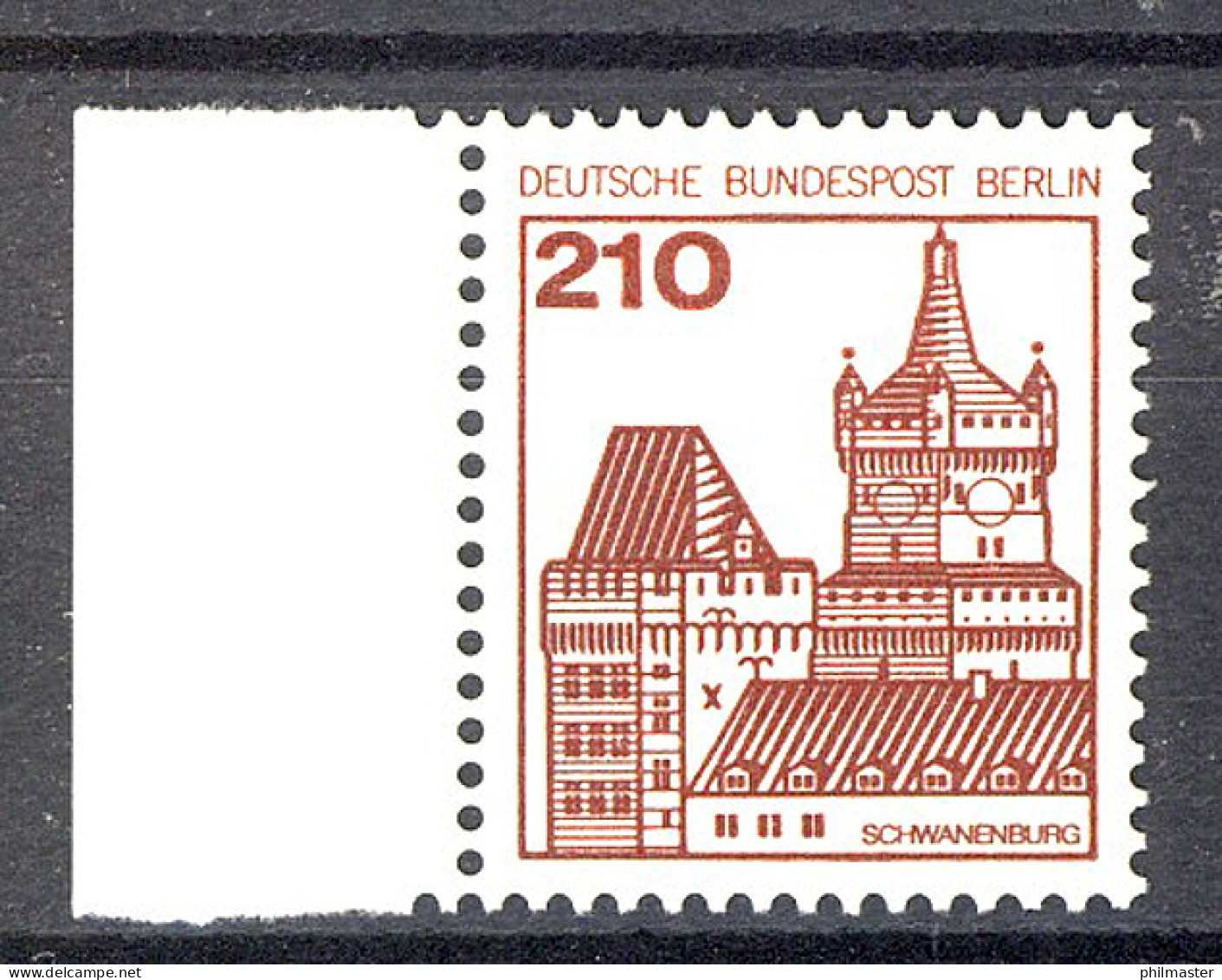589 Burgen U.Schl. 210 Pf Seitenrand Li. ** Postfrisch - Neufs