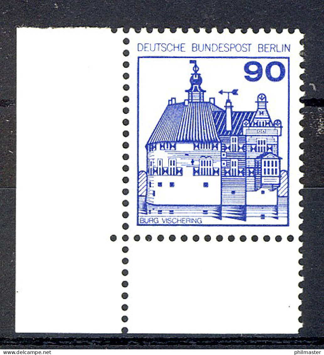 588 Burgen U.Schl. 90 Pf Ecke Ul ** Postfrisch - Unused Stamps