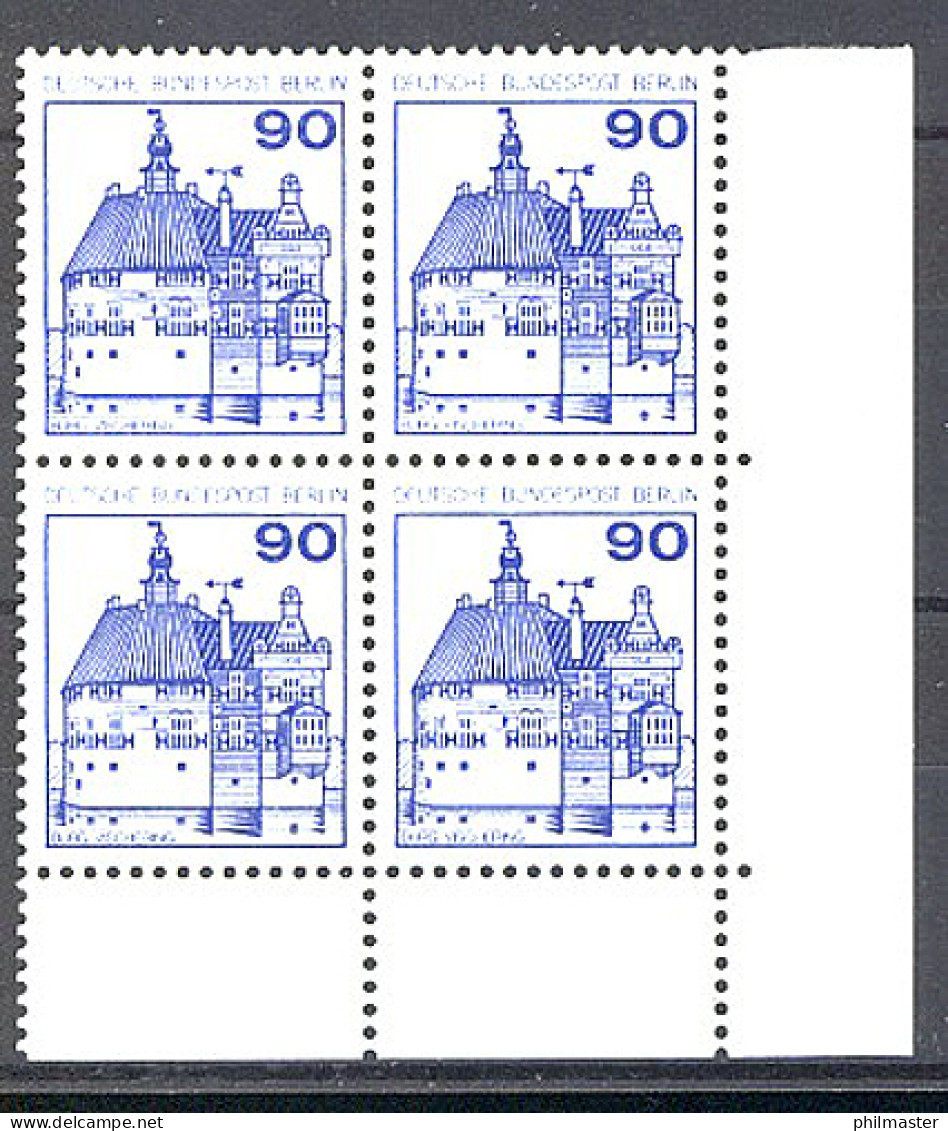588 Burgen U.Schl. 90 Pf Eck-Vbl. Ur ** Postfrisch - Unused Stamps