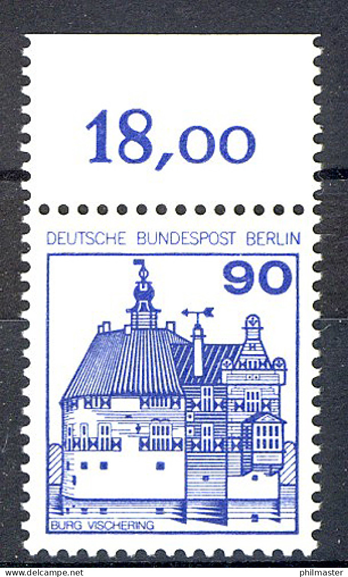588 Burgen U.Schl. 90 Pf Oberrand ** Postfrisch - Unused Stamps