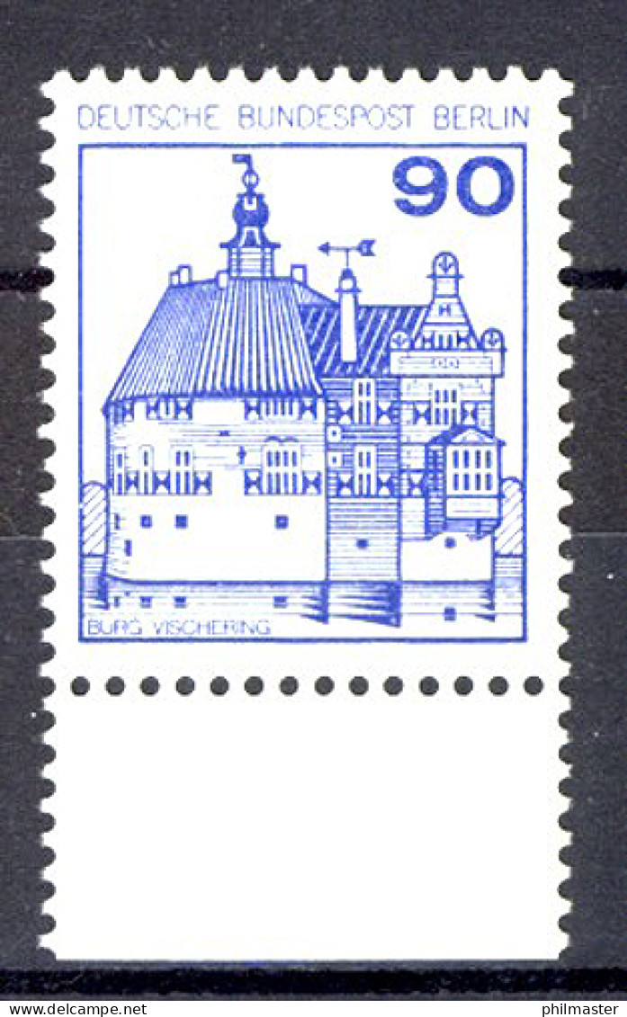 588 Burgen U.Schl. 90 Pf Unterrand ** Postfrisch - Nuevos