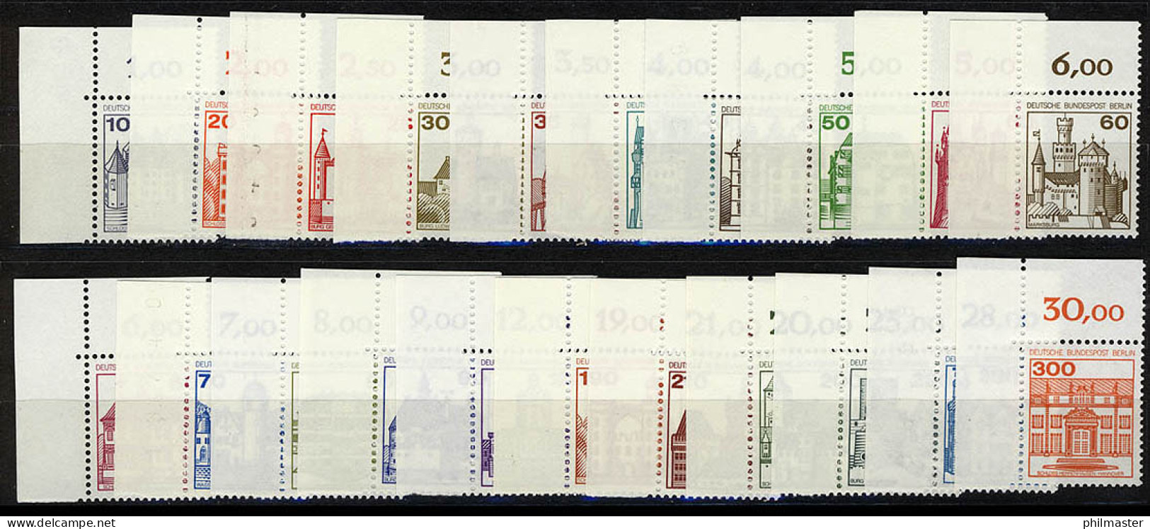 532ff BuS 21 Werte, Ecken Oben Links, Satz ** - Unused Stamps