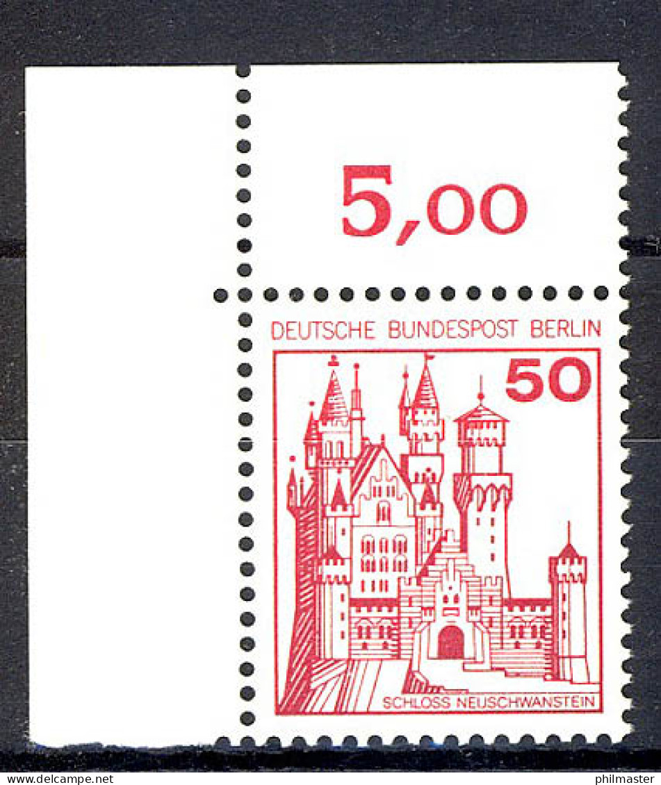 536 Burgen U.Schl. 50 Pf Ecke Ol ** Postfrisch - Unused Stamps