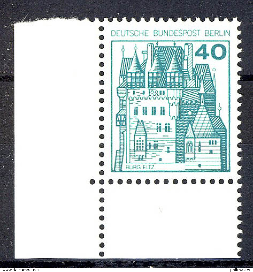 535 Burgen U.Schl. 40 Pf Ecke Ul ** Postfrisch - Unused Stamps