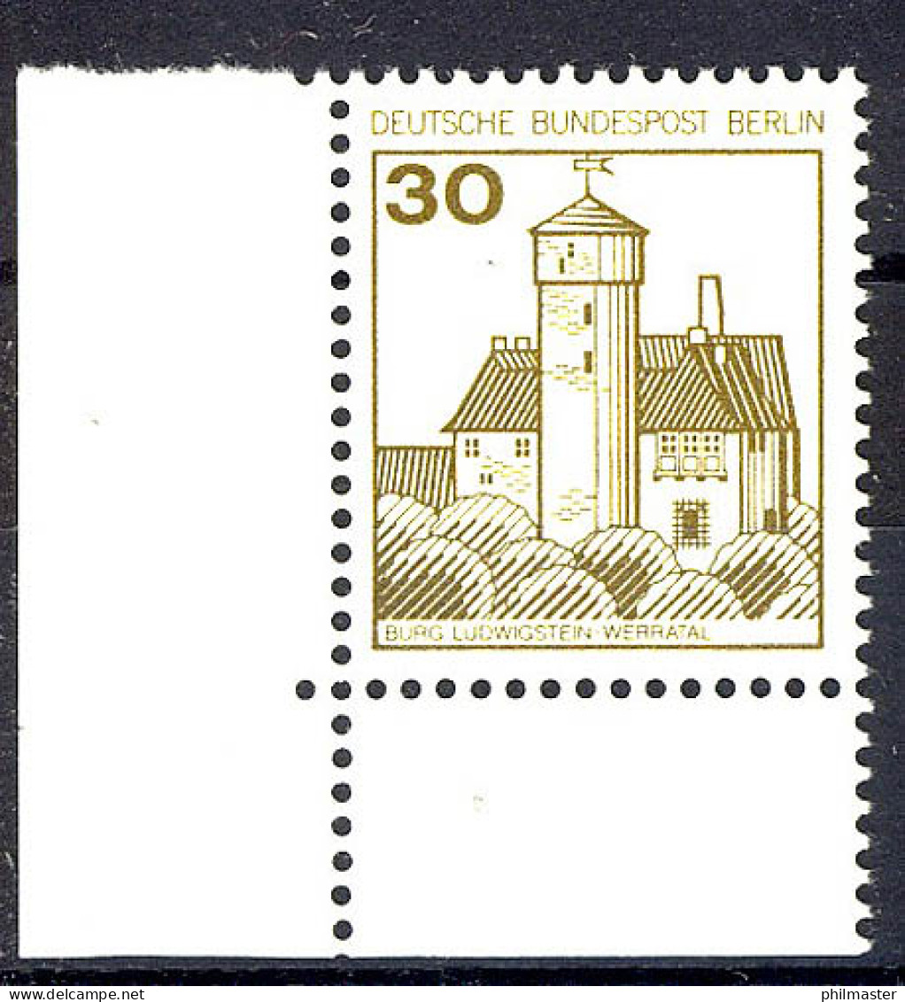 534 Burgen U.Schl. 30 Pf Ecke Ul ** Postfrisch - Unused Stamps