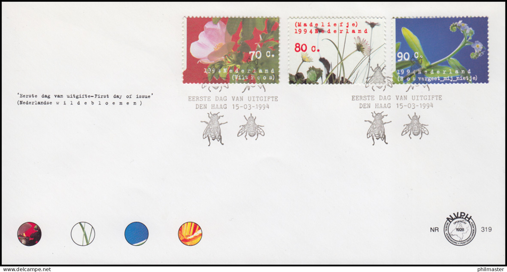 Niederlande Blumen Und Umweltschutz: Satz Und Block Je Auf Schmuck-FDC 1994 - Otros & Sin Clasificación