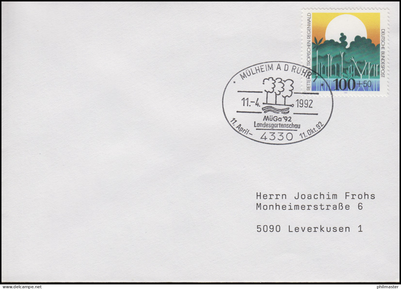 1615 Umweltschutz & Regenwald, EF Bf SSt Mülheim/Ruhr Landesgartenschau 11.4.92 - Other & Unclassified