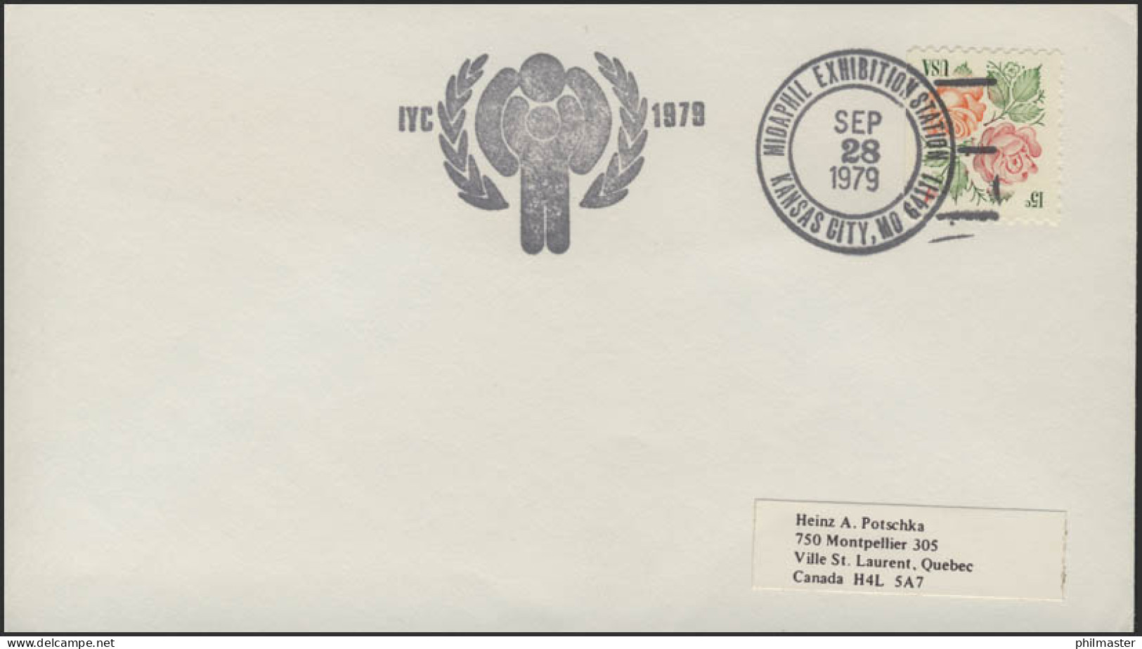 USA: Blumen, Brief, SSt Briefmarkenausstellung, MIDAPHIL Kansas - Other & Unclassified