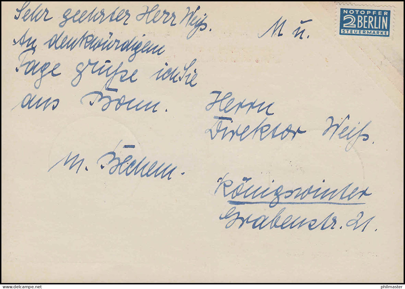 Erinnerungskarte 80. Geburtstag Dr. Konrad Adenauer Passender SSt BONN 5.1.1956 - Other & Unclassified