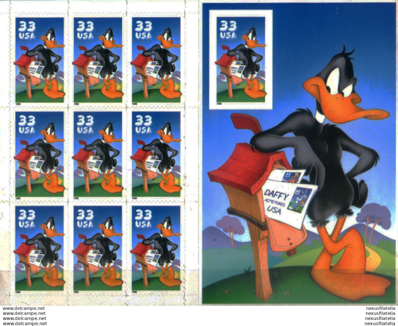 Duffy Duck. Minifoglio Con 1 Valore Non Dentellato 1999. - Blocks & Sheetlets