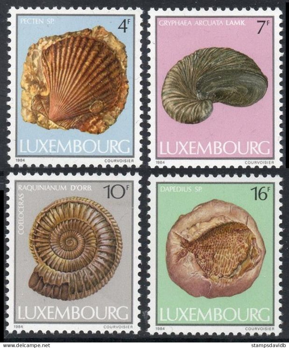 1984 Luxembourg 1107-1110 Marine Fauna - Fossils 4,00 € - Maritiem Leven