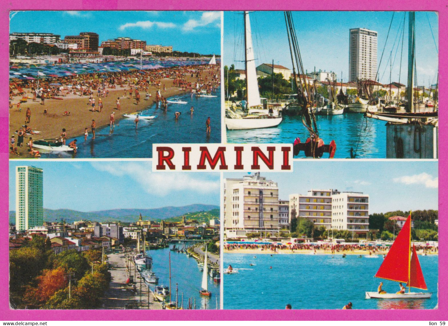 293886 / Italy - RIMINI - Sailing Beach Hotels PC 1989 USED 600 L Castello Scaligero Di Sirmione , Castle - 1981-90: Poststempel