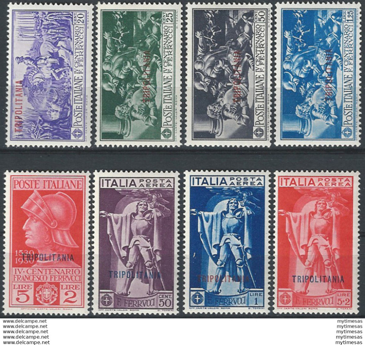 1930 Tripolitania Ferrucci 8v. MNH Sassone N. 64/68+A - Other & Unclassified