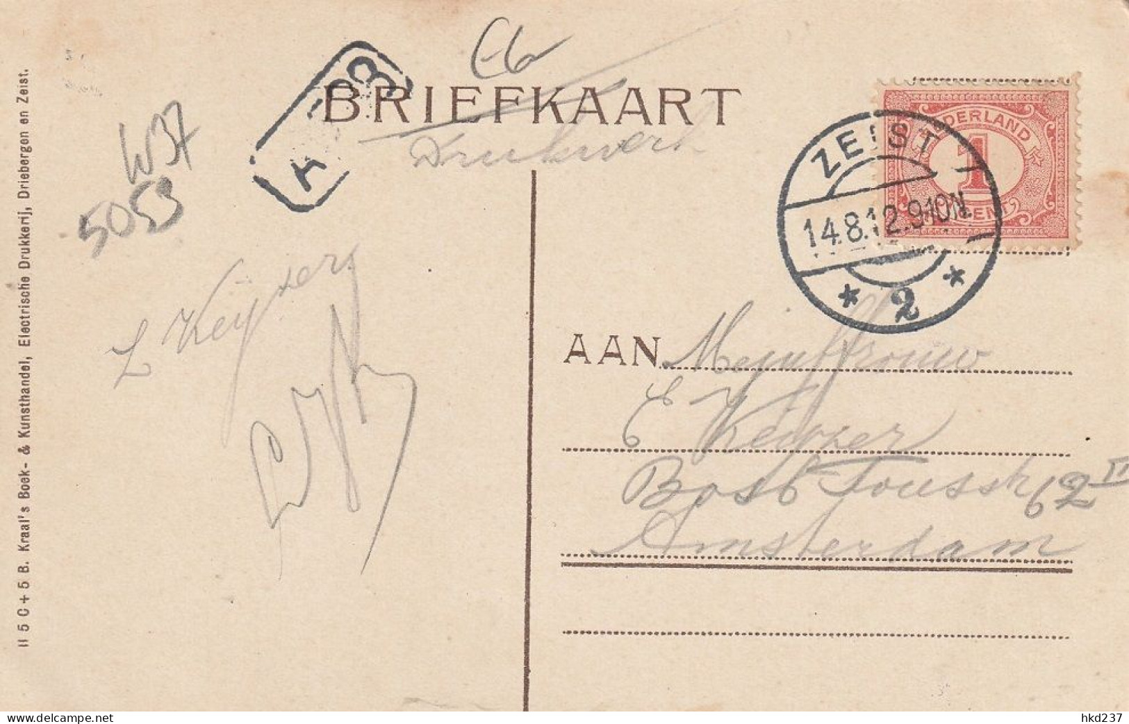 Kamp Van Zeist De Wekker # 1912    5053 - Zeist