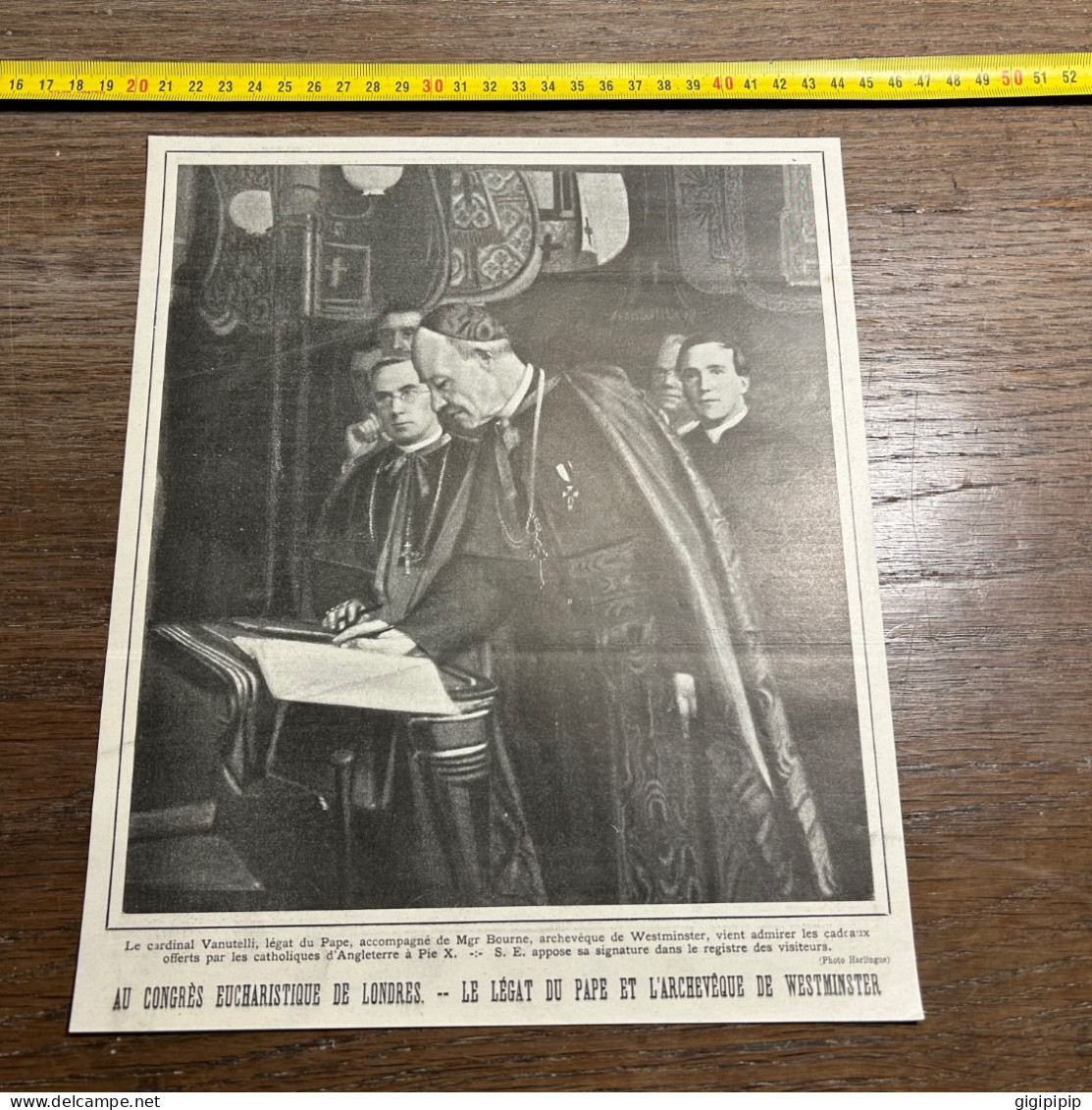 1908 PATI CONGRÈS EUCHARISTIQUE DE LONDRES. -- LE LÉGAT DU PAPE ET L'ARCHEVÊQUE DE WESTMINSTER Cardinal Vanutelli Bourne - Colecciones