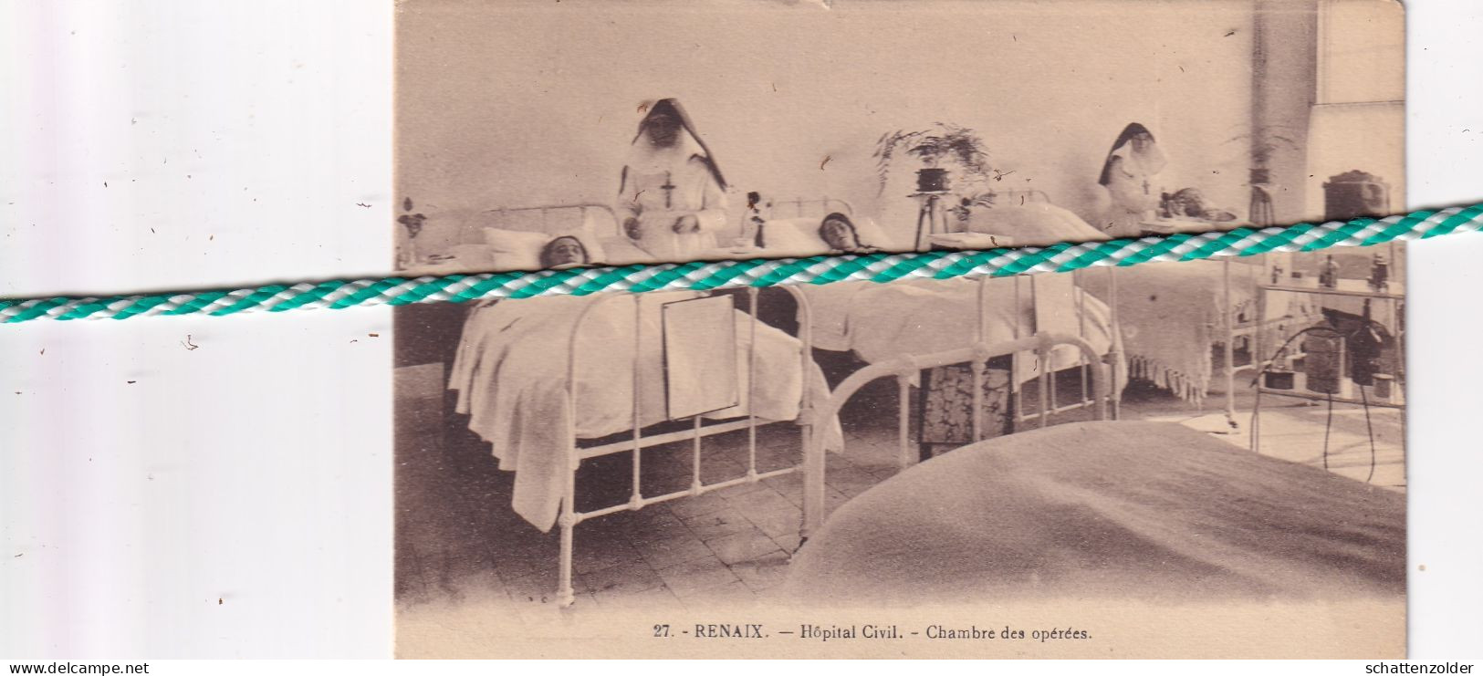 Ronse, Renaix, Hospitaal, Hôpital Civile, Chambre Des Opérées, Zusters En Patiënten - Ronse