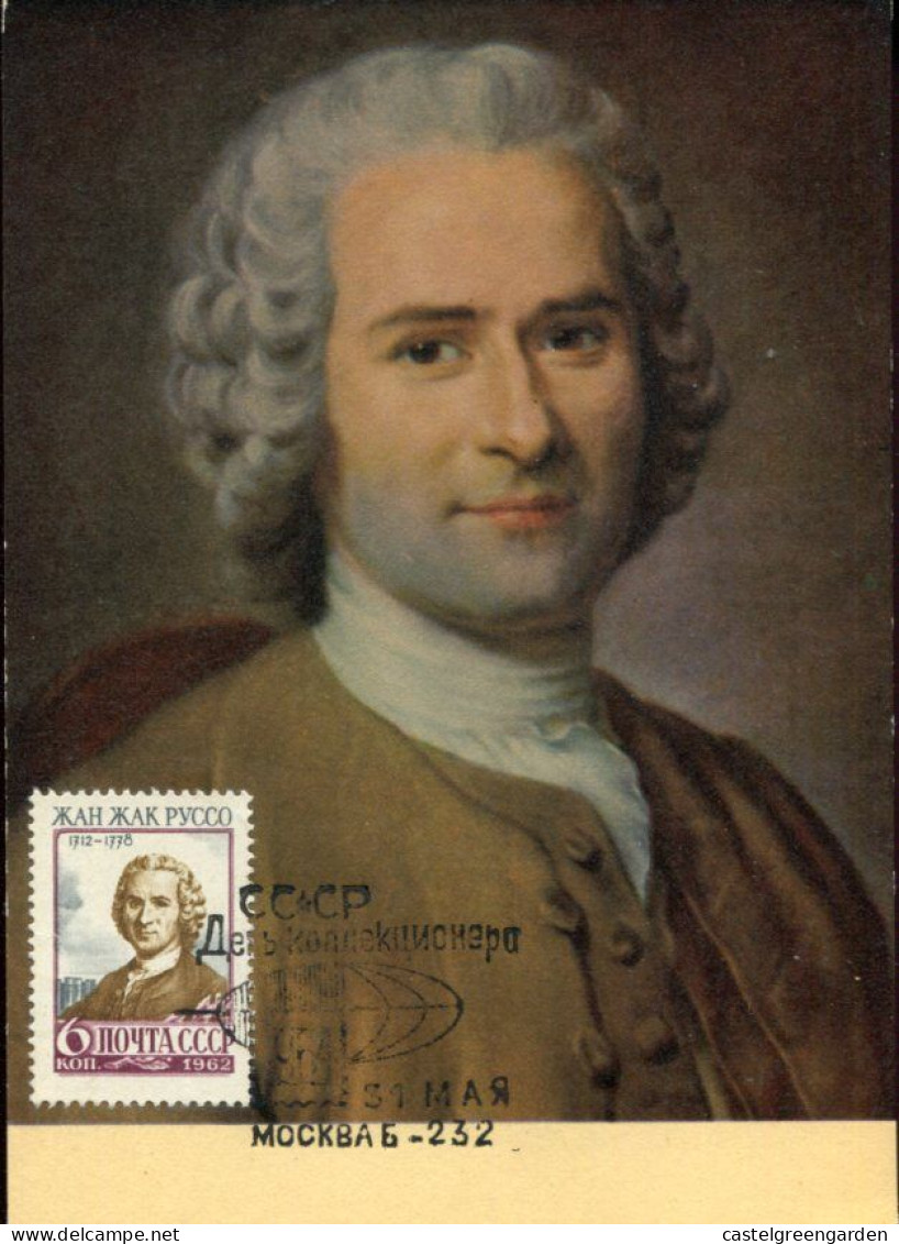 X0436 Russia, Maximum Card 1964 Jean Jacques Rousseau, Writer And Philosopher - Ecrivains