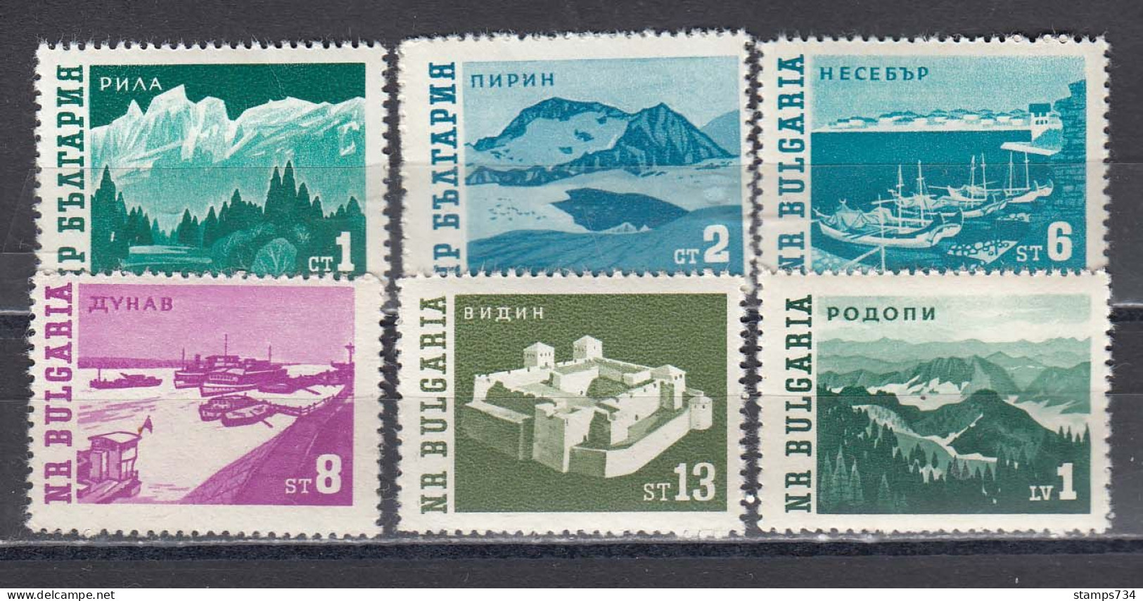 Bulgaria 1962/63 - Landscapes, Mi-Nr. 1314/18+1385, Yv 12147/51A, MNH** - Unused Stamps
