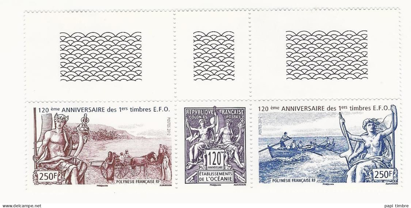 Polynésie-2012-120e Anniversaire Des Premiers Timbres Des EFO - N° 1009 Et 1010 ** - Unused Stamps