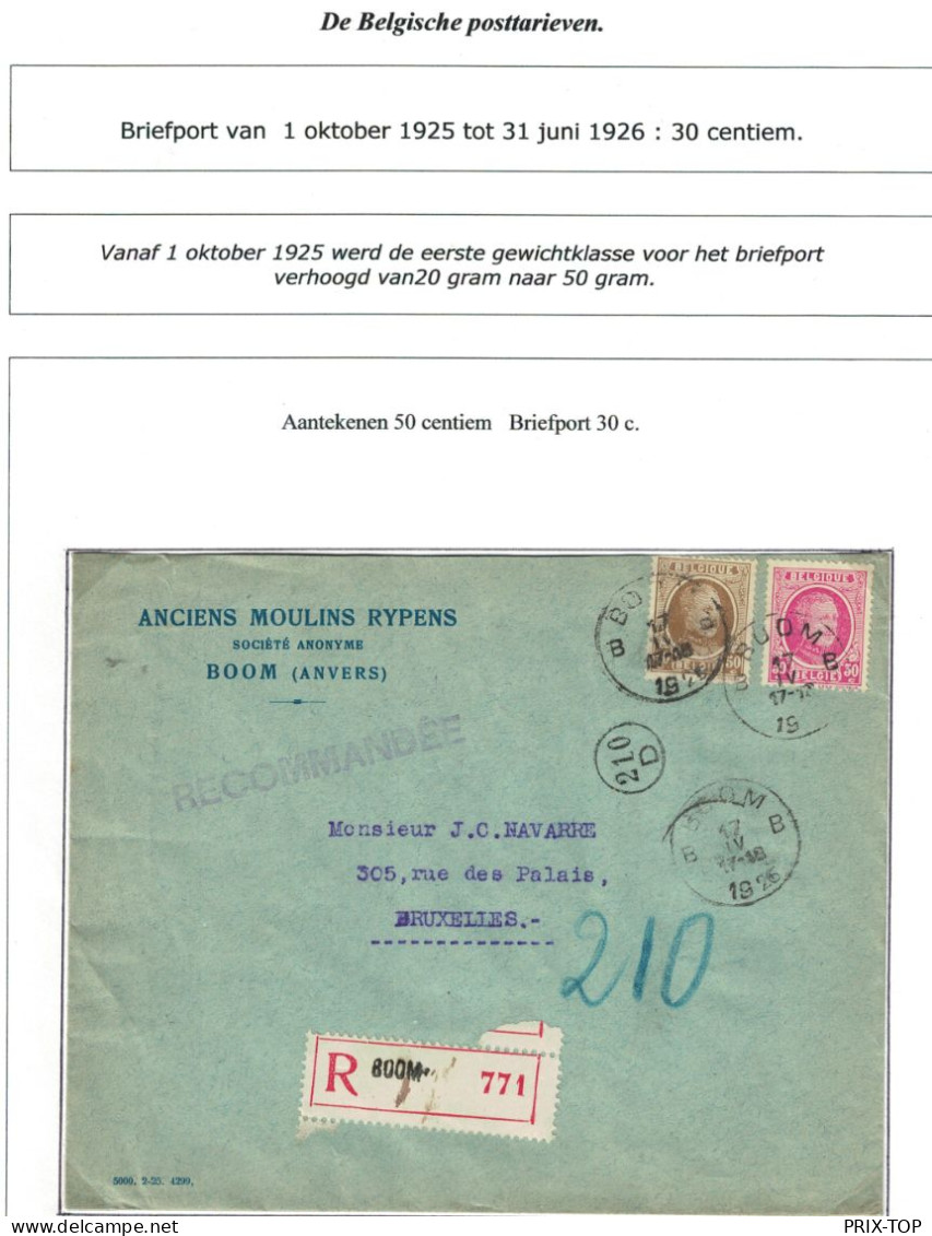 TP 203-255 Albert Hoyoux S/ L. Recommandée Anciens Moulins Rypens S.A. Obl. Boom 17/4/1926 > BXL - Covers & Documents