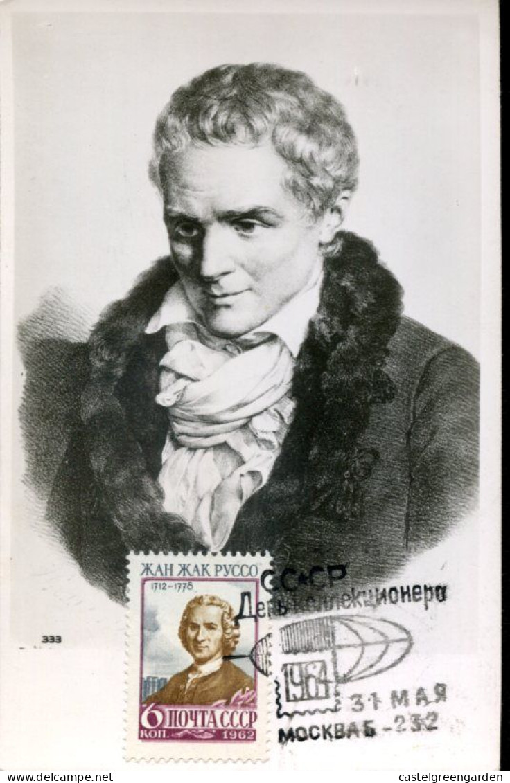 X0439 Russia, Maximum Card 1964 Jean Jacques Rousseau, Writer And Philosopher, Vintage Card - Schriftsteller