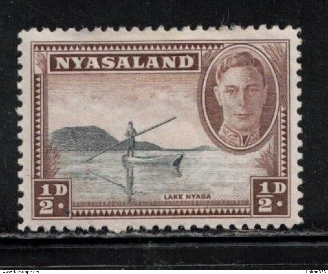 NYASSALAND Scott # 68 MH - KGVI & Lake Nyassa - Nyasaland (1907-1953)