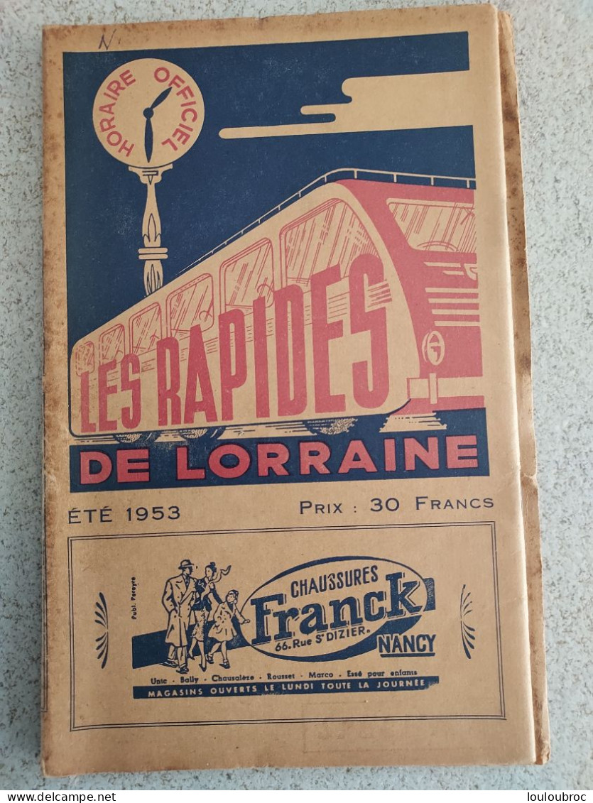 LES RAPIDES DE LORRAINE ETE 1953 HORAIRES DES AUTOBUS LIVRET DE 36 PAGES RESEAUX METZ-NANCY - Europe