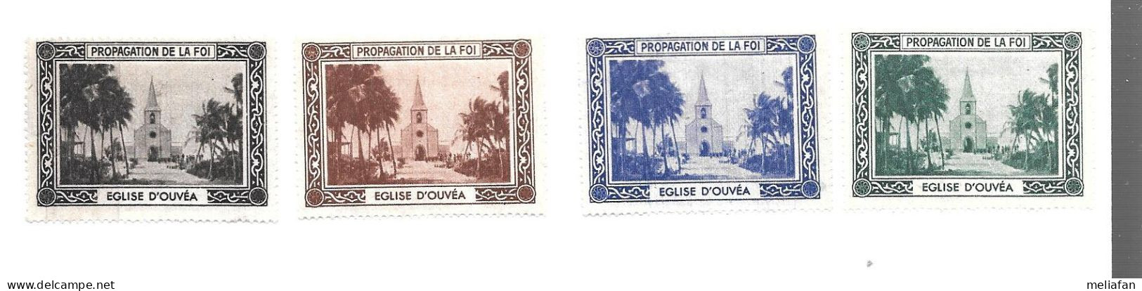 KB867 - VIGNETTES PROPAGATION DE LA FOI - POLYNESIE - EGLISE D'OUVEA - Autres & Non Classés