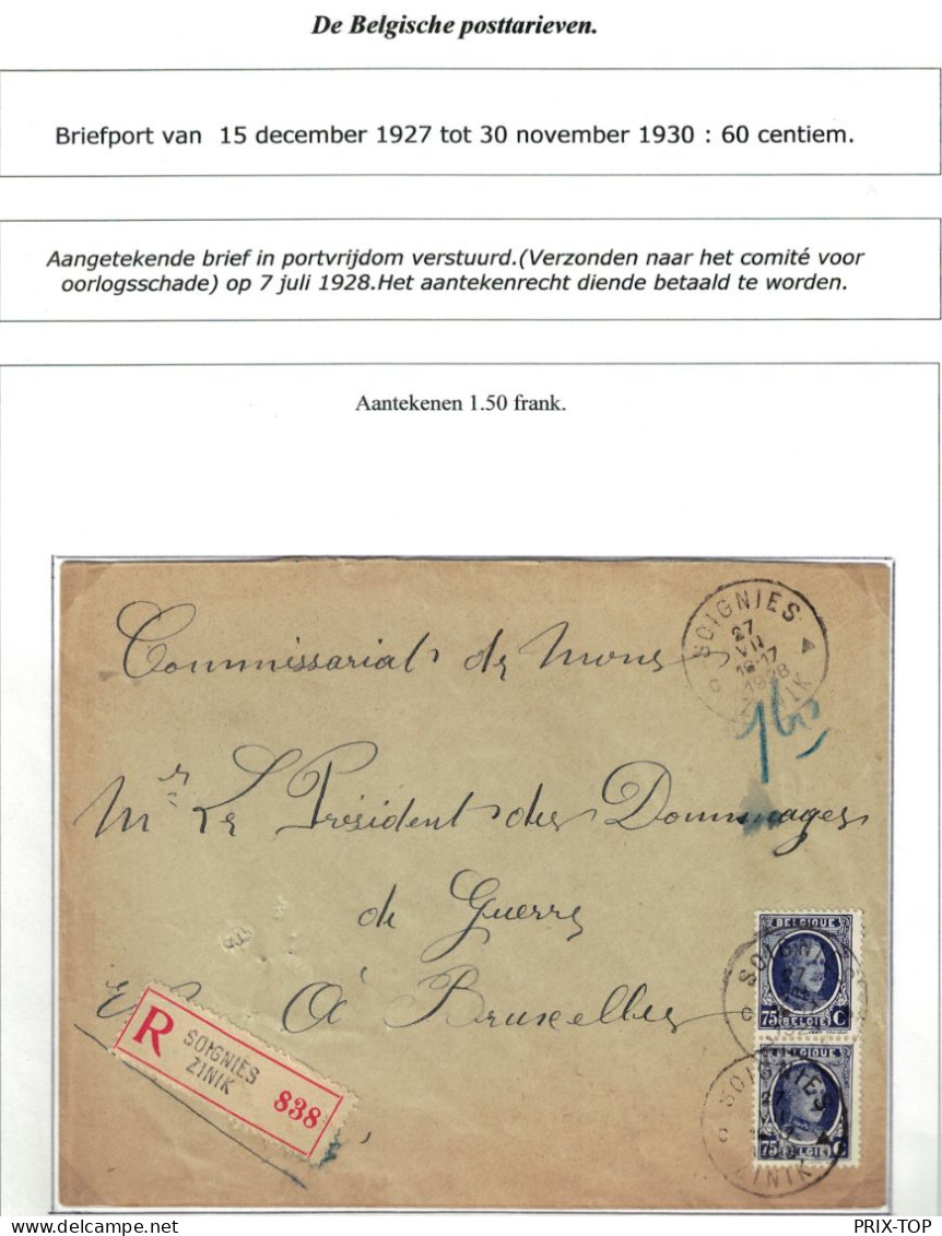 TP 204 (2) Albert Hoyoux S/ L. Recommandée Obl. Soignies 27/7/1928 > BXL - Covers & Documents