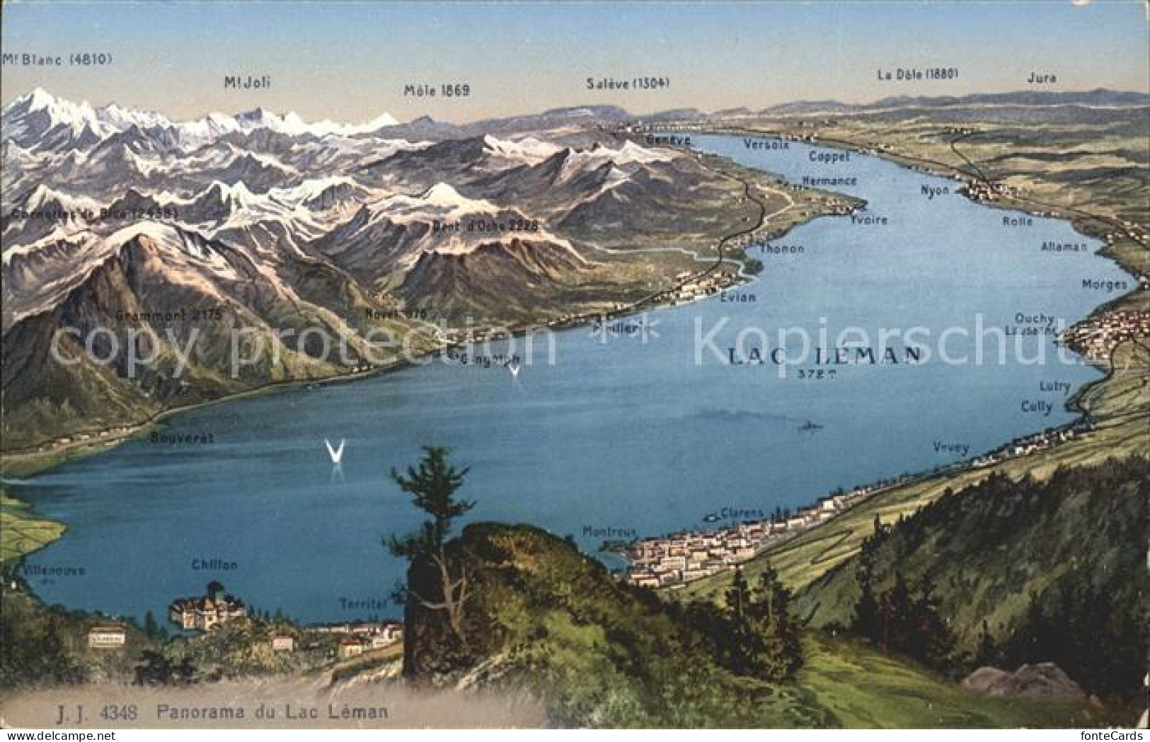 11651668 Lac Leman Genfersee Panorama Et Les Alpes Genf - Sonstige & Ohne Zuordnung