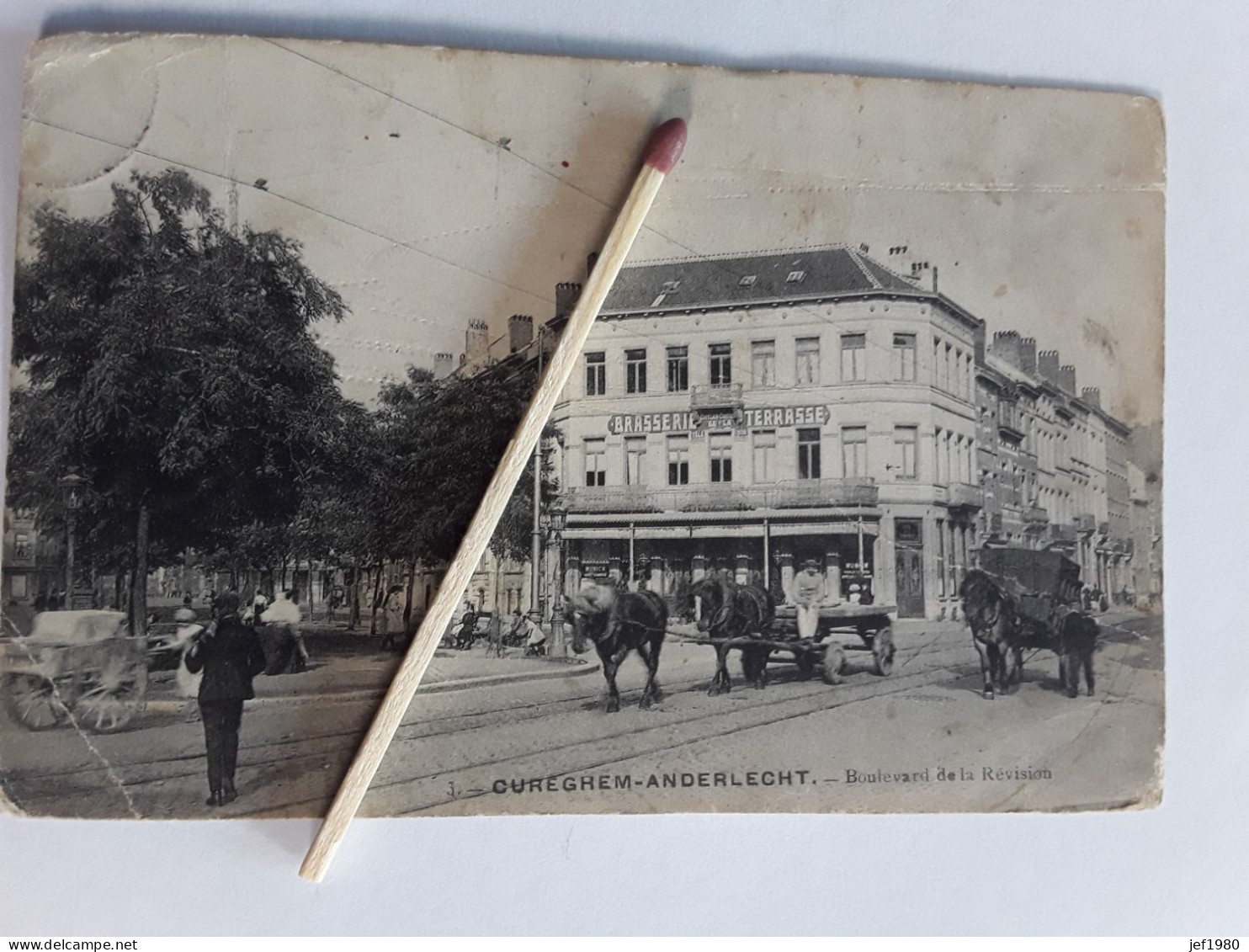 CUREGHEM ANDERLECHT BRASSERIE DE LA TERRASSE VERZONDEN 1910 - Sonstige & Ohne Zuordnung